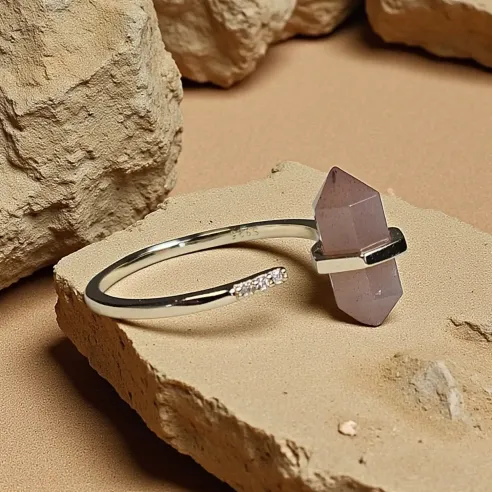 Bague Pierre de Soleil Double pointe – Eclair & charisme