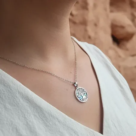 Médaille Arbre de Vie Abalone – Harmonie et enracinement