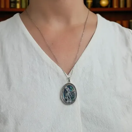 Médaille Saint Michel Abalone – Protection et lumière
