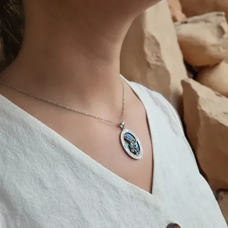 Médaille Saint Michel Abalone – Protection et lumière