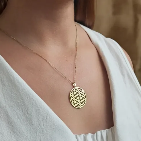 Pendentif Fleur de Vie – Harmonie et géométrie sacrée