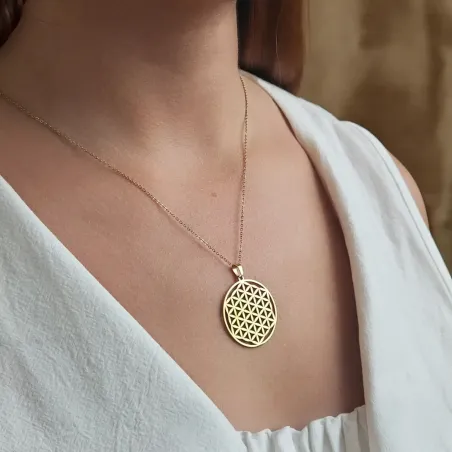 Pendentif Fleur de Vie – Harmonie et géométrie sacrée