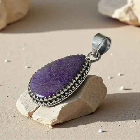 Pendentif Sugilite Ovale Argent – Guérison et Protection
