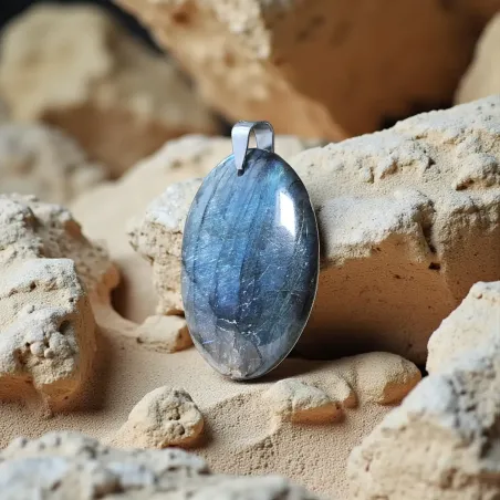 Pendentif en Labradorite Ovale – Protection et Intuition