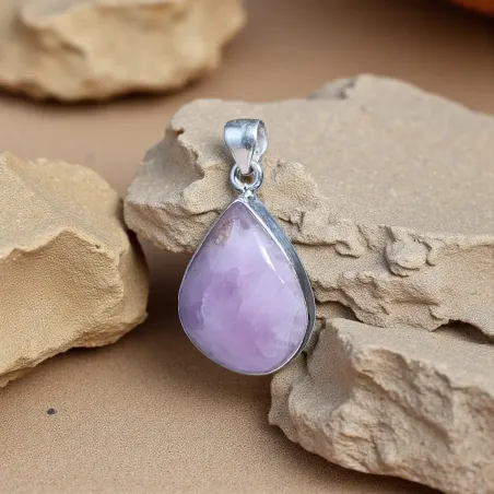 Pendentif en Kunzite goutte – Amour inconditionnel
