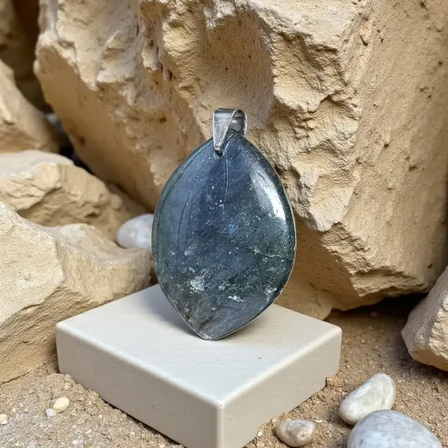 Pendentif en Labradorite Marquise – Intuition & Protection