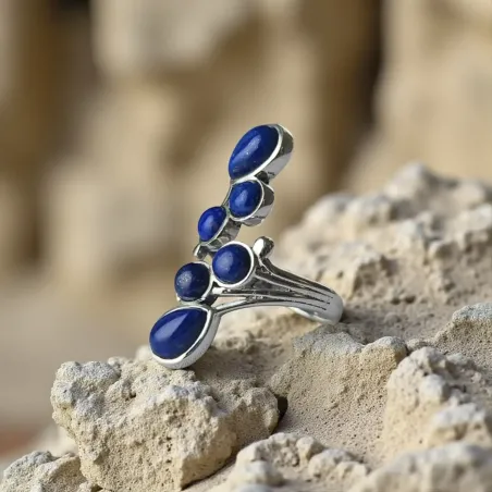 Bague Lapis Lazuli Gouttes – Intuition et expression de soi