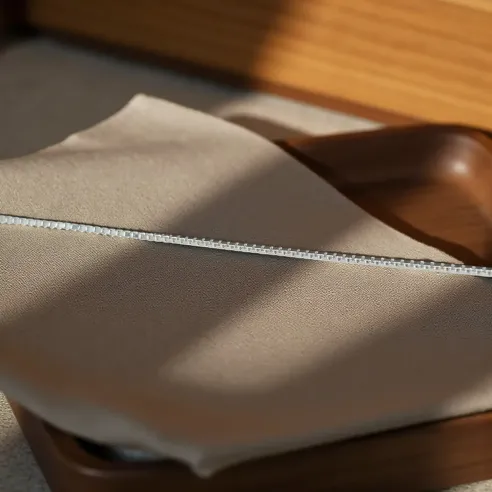 Chaîne Maille Vénitienne Carrée 45 cm – Argent 925 Élégant