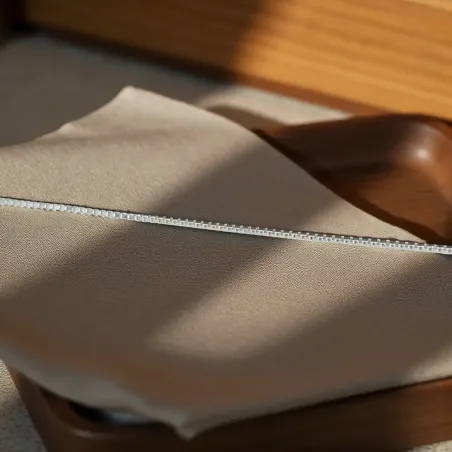 Chaîne Maille Vénitienne Carrée 45 cm – Argent 925 Élégant