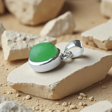 Pendentif en Jade Naturelle – Paix, Chance & Sagesse