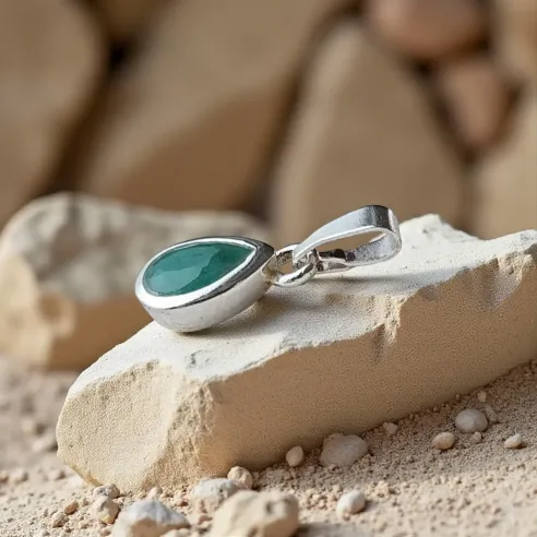 Pendentif en Émeraude naturelle – Amour & Guérison du cœur