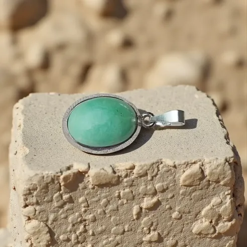 Pendentif en Jade naturelle ovale