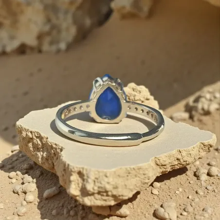Bague Lapis Lazuli Strass – Intuition & élégance