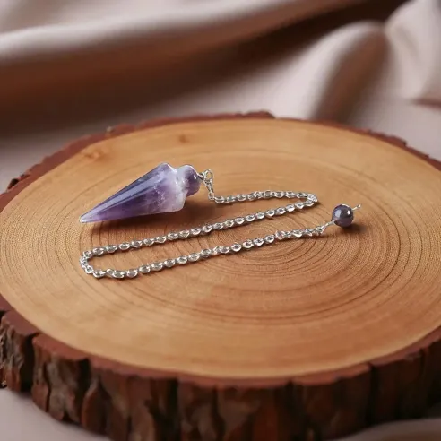 Pendule Goutte Améthyste naturelle – Guidance Spirituelle