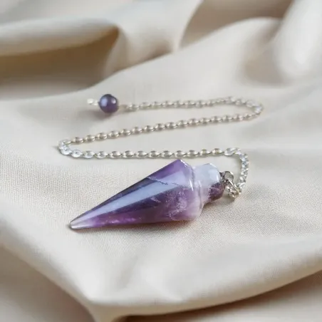 Pendule Goutte Améthyste naturelle – Guidance Spirituelle