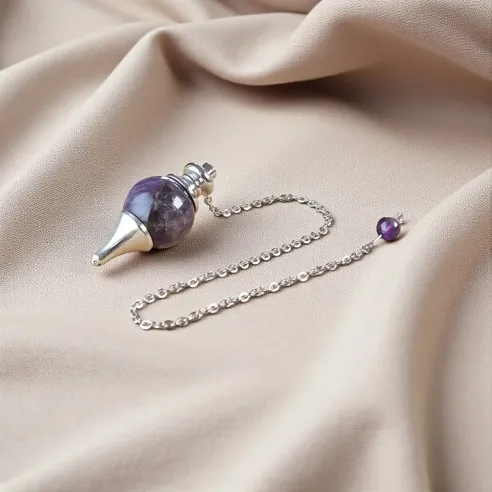 Pendule Boule Améthyste – Radiesthésie & Connexion Spirituelle