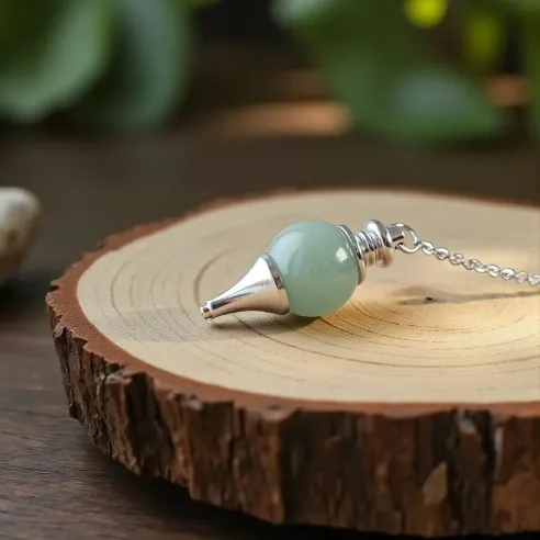 Pendule Boule Aventurine – Radiesthésie & Équilibre Émotionnel