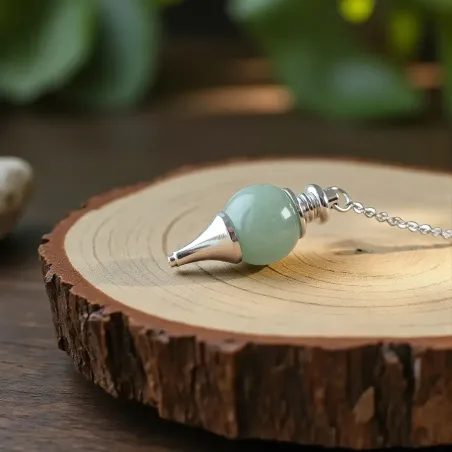 Pendule Boule Aventurine – Radiesthésie & Équilibre Émotionnel