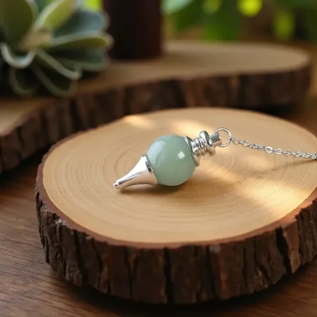 Pendule Boule Aventurine – Radiesthésie & Équilibre Émotionnel