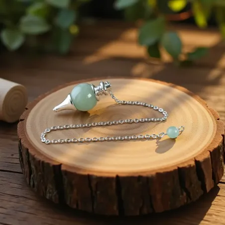 Pendule Boule Aventurine – Radiesthésie & Équilibre Émotionnel