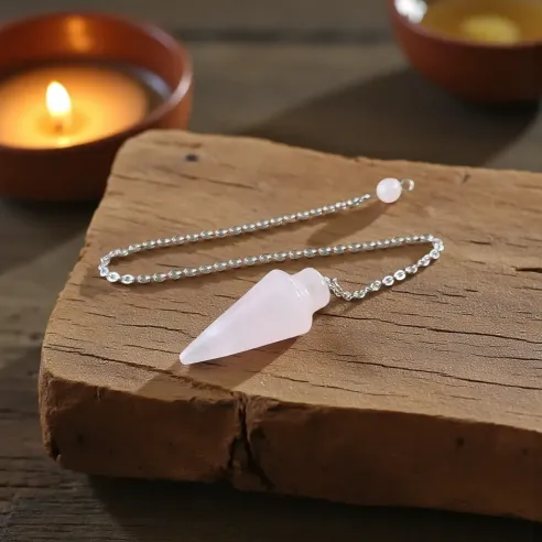 Pendule Goutte Quartz Rose – Radiesthésie & Harmonie du Cœur