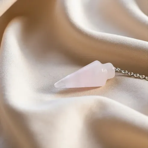 Pendule Goutte Quartz Rose – Radiesthésie & Harmonie du Cœur