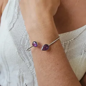 Jonc Améthyste et Argent – Intuition & Sérénité Facettée