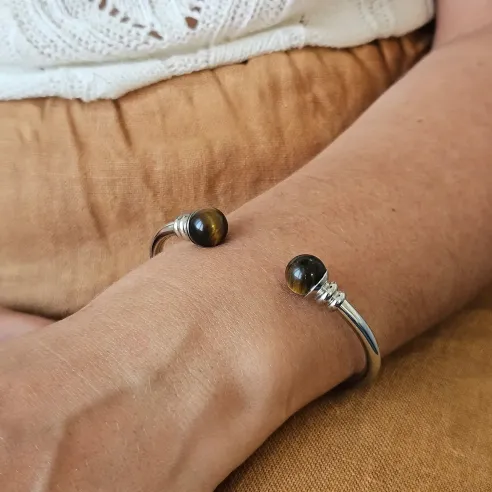 Jonc Acier Œil de Tigre – Bijou énergétique protecteur