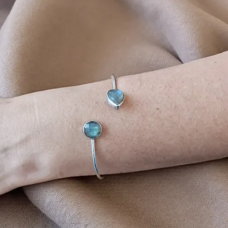 Jonc Argent et Labradorite – Protection & élégance