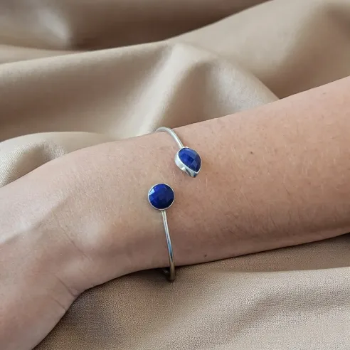 Jonc Lapis Lazuli et Argent – Sagesse & Expression Sacrée