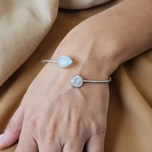 Jonc Pierre de Lune et Argent – Intuition & Féminin Sacré