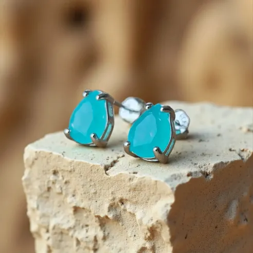 Boucles d’oreilles amazonite larme – Élégance & sérénité