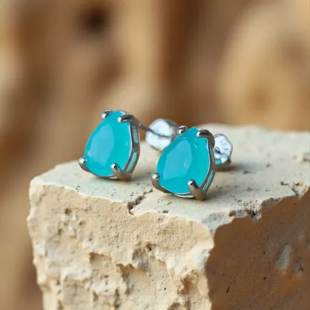 Boucles d’oreilles amazonite larme – Élégance & sérénité