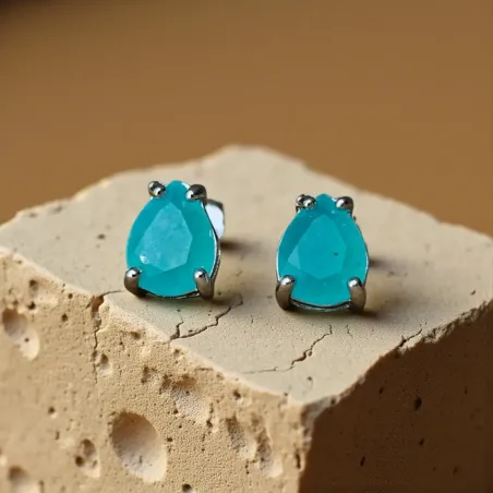 Boucles d’oreilles amazonite larme – Élégance & sérénité