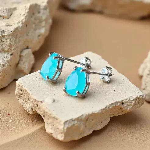 Boucles d’oreilles amazonite larme – Élégance & sérénité