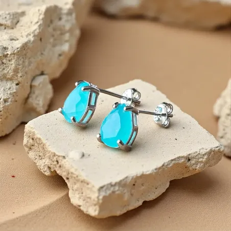 Boucles d’oreilles amazonite larme – Élégance & sérénité
