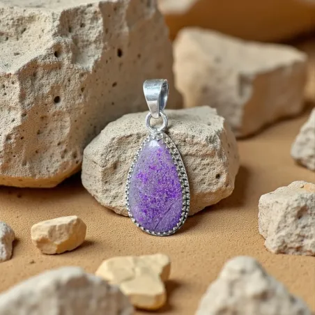 Pendentif Sugilite Ovale Argent – Guérison et Protection