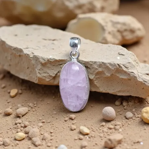Pendentif en Kunzite ovale – Amour inconditionnel