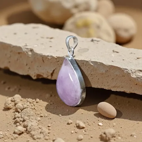 Pendentif en Kunzite goutte – Amour inconditionnel