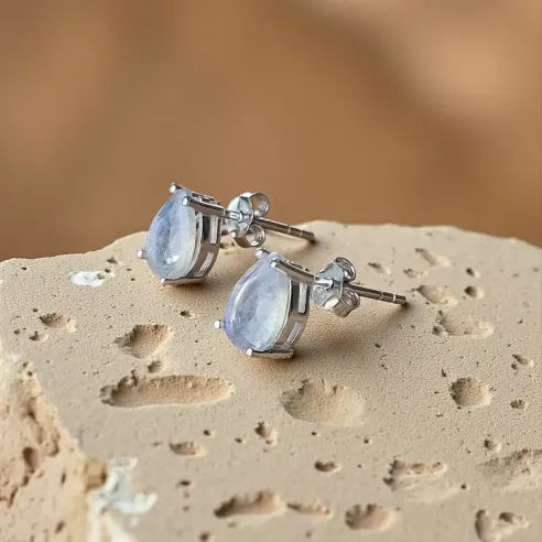 Boucles d’Oreilles Labradorite Larme – Protection & Intuition