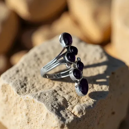 Bague Améthyste Gouttes – Apaisement & Connexion Spirituelle