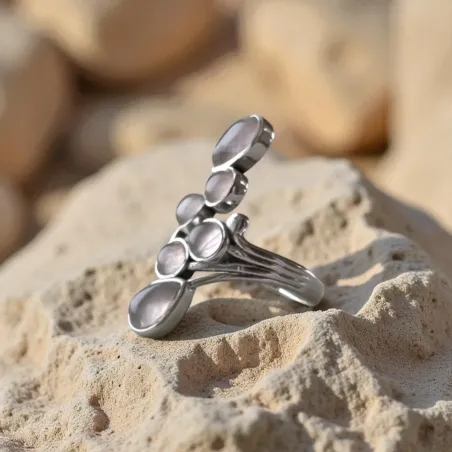 Bague Quartz Rose Gouttes – Amour de Soi & Douceur Émotionnelle