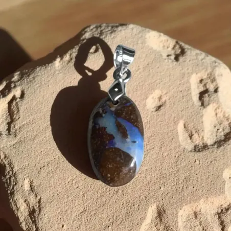 Pendentif en Opale Boulder – Pierre Naturelle d’Australie