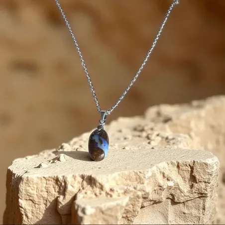 Pendentif en Opale Boulder – Pierre Naturelle d’Australie