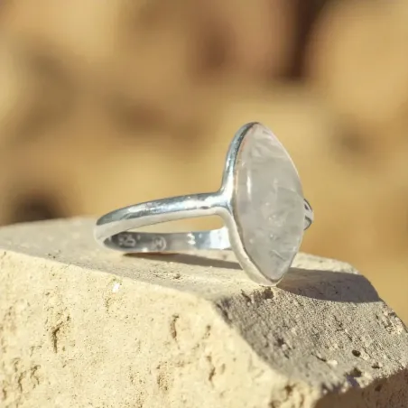 Bague Pierre de Lune Marquise – Intuition & Émotions Douces