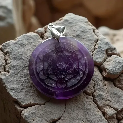 Pendentif Métatron Gravé - pour la protection & harmonie
