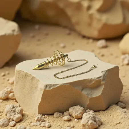 Pendule spirale doré – outil radiesthésie & divination