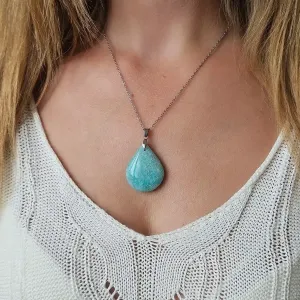 Pendentif Amazonite Goutte – Sérénité Expression Authentique