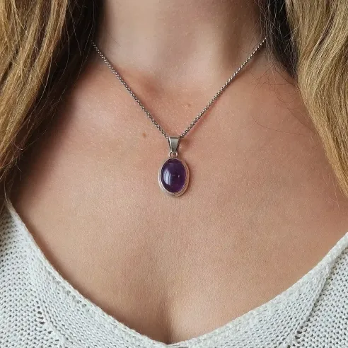 Pendentif améthyste argent – apaisant & élégant