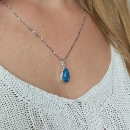 Pendentif Apatite Petite Goutte Argent - Expression & clarté